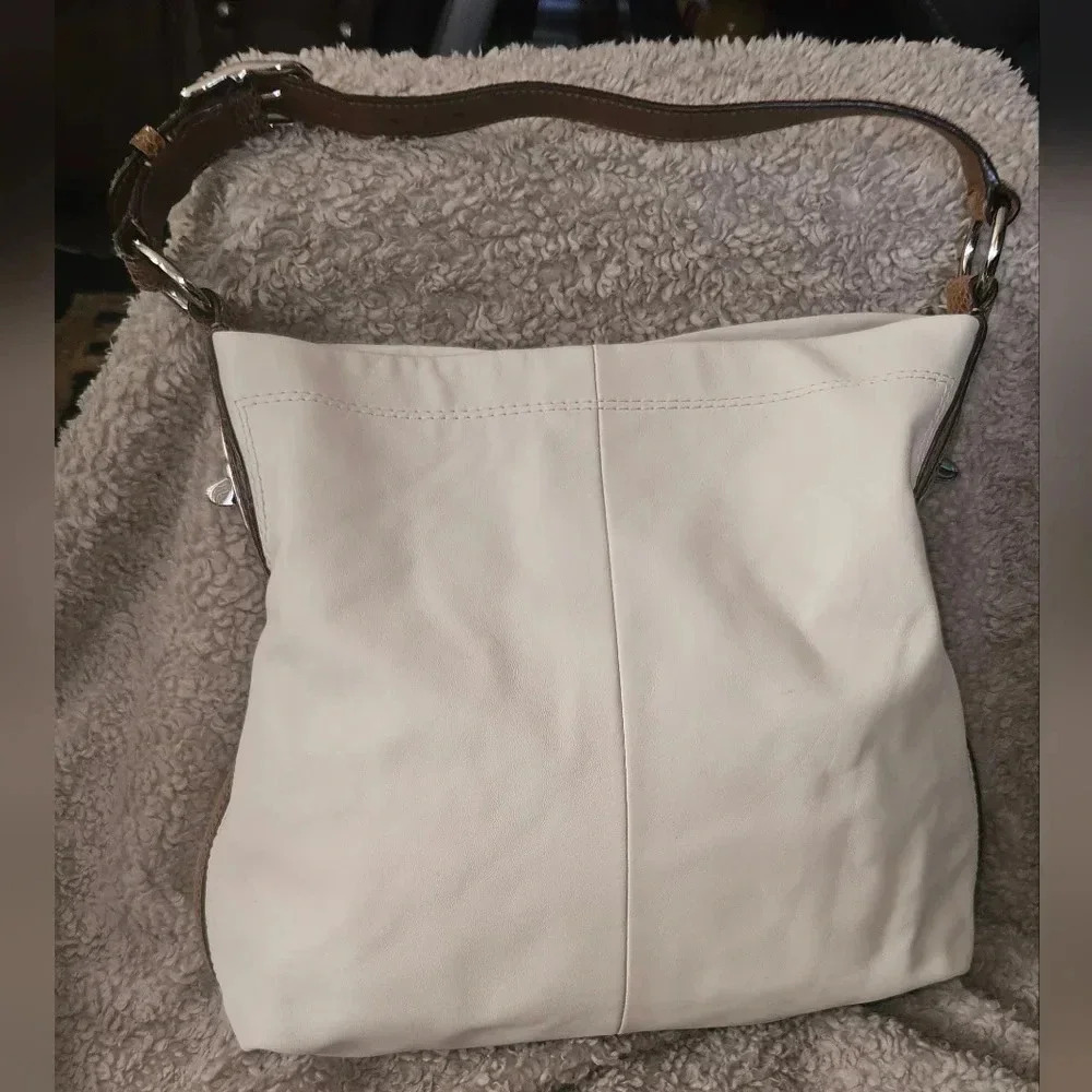 Coach Cream and Brown Hobo Bag